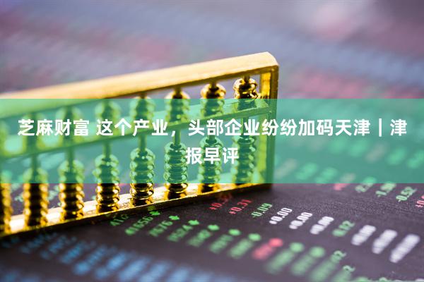 芝麻财富 这个产业，头部企业纷纷加码天津｜津报早评