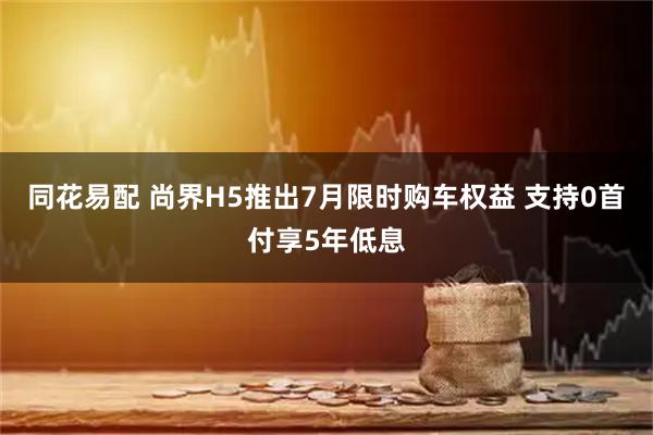 同花易配 尚界H5推出7月限时购车权益 支持0首付享5年低息