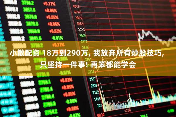 小散配资 18万到290万, 我放弃所有炒股技巧, 只坚持一件事! 再笨都能学会